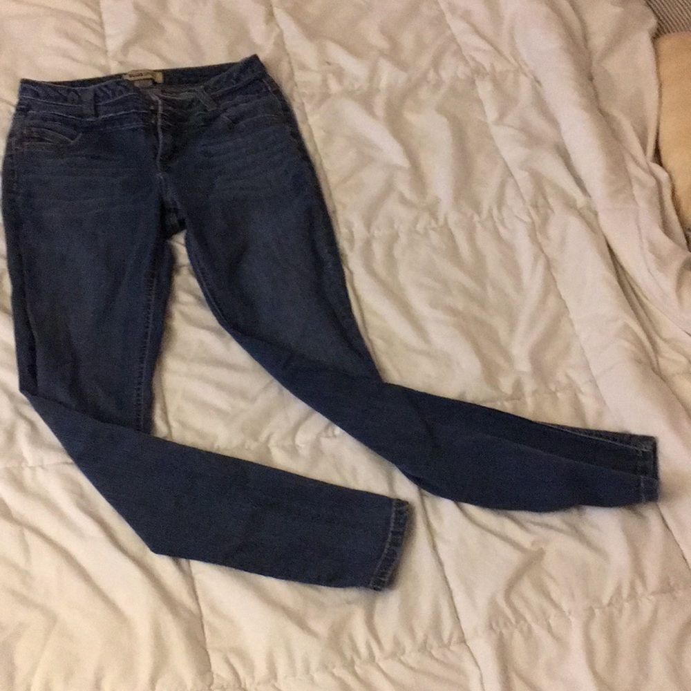 Straight blue jeans
